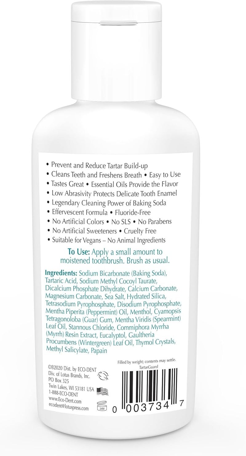 Eco-Dent Tartar Guard Baking Soda Toothpowder - Fresh Mint, Tartar Control Formula, 2 oz (56 g) - Image 2